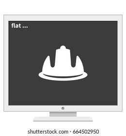 Safety helmet flat icon.