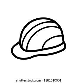 Safety helmet flat icon. Hard Hat Construction Icon