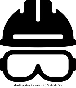 Safety helmet flat icon. Hard Hat Construction Icon