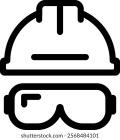 Safety helmet flat icon. Hard Hat Construction Icon