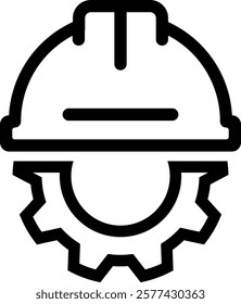 Safety helmet flat icon. Hard Hat Construction Icon