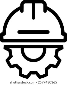 Safety helmet flat icon. Hard Hat Construction Icon