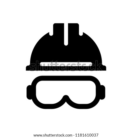 Safety helmet flat icon. Hard Hat Construction Icon