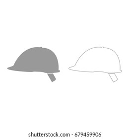 Safety helmet grey set  icon .