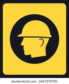 Safety Helmet Icon for Construction and Workplace Protection Signage