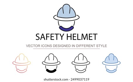 Safety helmet icon design with white background stock illustration