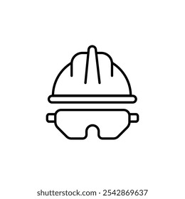 Safety helmet icon. filled and line stroke icons