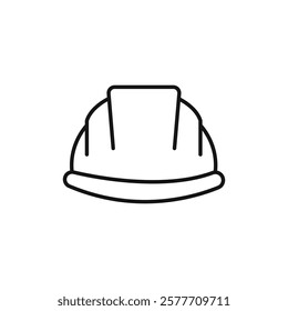 Safety helmet icon Flat simple outline