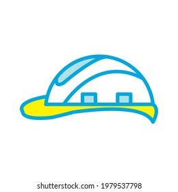 Safety helmet icon free vector design 