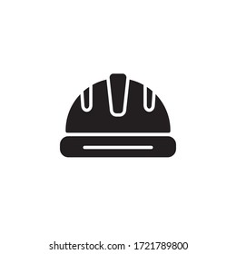 safety helmet icon glyph design vector. isolated on white background