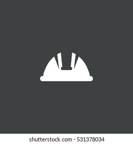 safety helmet  icon isolated on black background