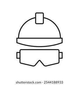 Ícone de capacete de segurança. ícone de vetor isolado.