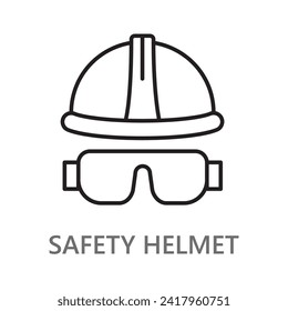 safety helmet icon. line vector icon on white background. high quality design element. editable linear style stroke. vector icon. 