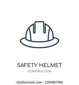 Safety helmet icon. Safety helmet linear symbol design from Construction collection. Simple outline element vector illustration on white background.