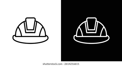 Safety helmet icon outline collection for web design