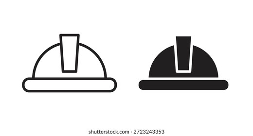 Safety helmet icon outline and solid vector sign, linear pictograms