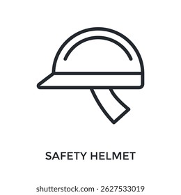Estilo De Contorno Do Ícone Do Capacete De Segurança. Ilustração De Vetor Para Design Gráfico