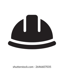 Safety helmet icon a piece of personal protective equipment for head safety in construction manufacturing and industrial work environments vector solid glyph icon