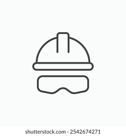 Safety helmet icon set in black color