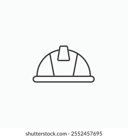 Safety helmet icon set in blackthin line style.
