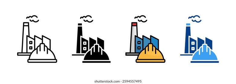 Safety Helmet Icon Set Multiple Style Collection