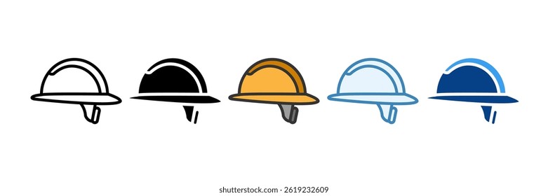Safety Helmet Icon Set Multiple Style Collection