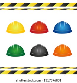 Safety helmet icon set, Safety helmet icon vector, Construction icon, Hard hat, under construction.