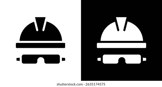 Safety helmet icon in solid flat trendy design style.