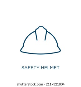 icono de casco de seguridad. Icono de contorno de casco de seguridad lineal delgado aislado en fondo blanco. Señal de casco de seguridad de vectores de línea, símbolo para web y móvil