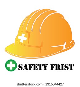 Safety helmet icon vector for construction