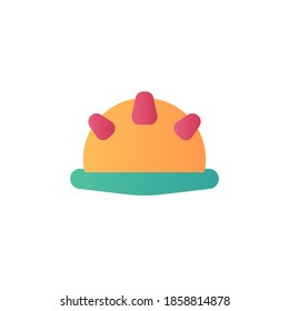 safety helmet icon vector flat design. colored icon. isolated on white background