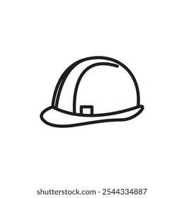 Safety helmet icon Vector flat thin line illustration