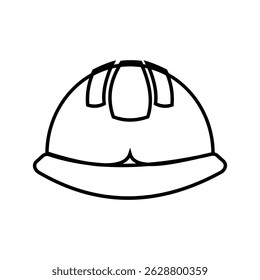 Safety helmet icon vector illustration. Helmet icon vector. Motorcycle helmet icon. Simple outline style. Construction safety helmet icon. Hard hat.