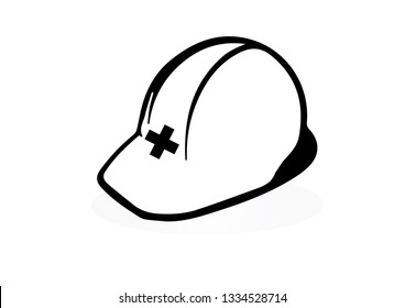 Safety helmet icon vector isolated on white background for civil construction