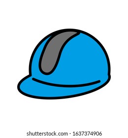 Safety helmet icon vector sign and symbol on trendy design