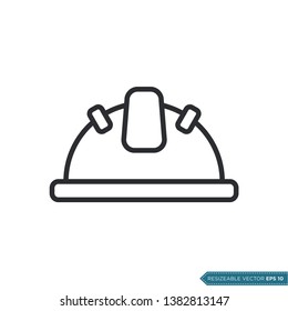 Safety Helmet Icon Vector Template