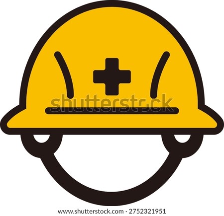 Safety helmet icon. A helmet worn in construction, work, and disaster prevention.