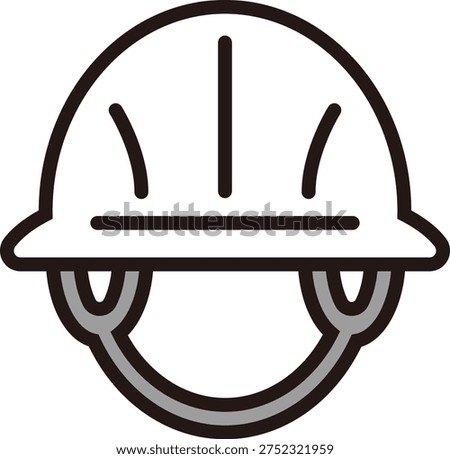 Safety helmet icon. A helmet worn in construction, work, and disaster prevention.