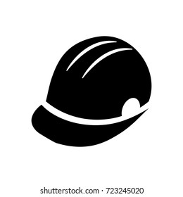 Safety helmet iconic symbol on white background. Vector Iconic Design.