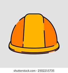 Safety Helmet Illustration Flat Design Style