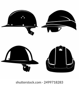 safety helmet illustration logo design that can be colored and consists of red, yellow, green and blue