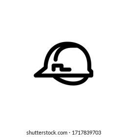 Safety Helmet Industrial Outline Icon Logo Vector Illustration
