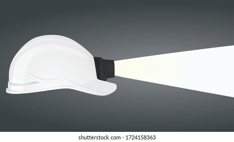 Safety helmet with lamp. vector illustration