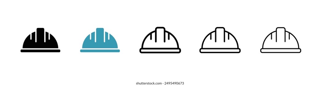 Safety helmet line icon vector set.