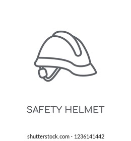Safety helmet linear icon. Modern outline Safety helmet logo concept on white background from Construction collection. Suitable for use on web apps, mobile apps and print media.