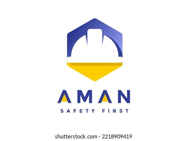 The safety helmet logo and suitable for construction companies.