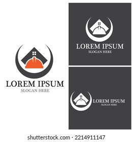 Plantilla de vectores del logotipo del casco de seguridad