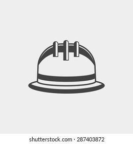 Safety helmet monochrome icon