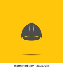 safety helmet on yellow background vector