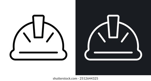 Safety helmet outlined icon vector collection.